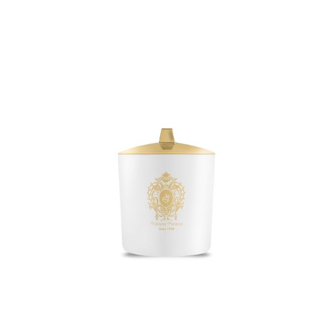 Tiziana Terenzi KIRKE WHITE GLASS WITH LOGO, WOOD WICK LID - Uniseks svijeća