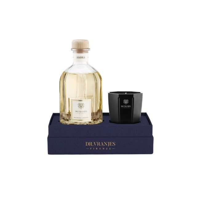 Vranjes Ambra Gift Box Ambra 250ml Diffuser + 80g Candle 330ml - Uniseks osvježivač prostorije